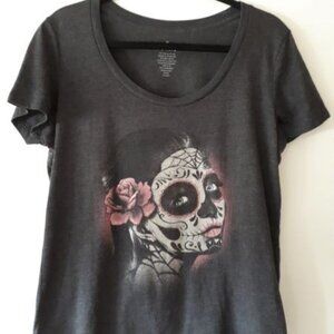Dia de Muertos themed Tshirt by TORRID, size 00 (M/L)